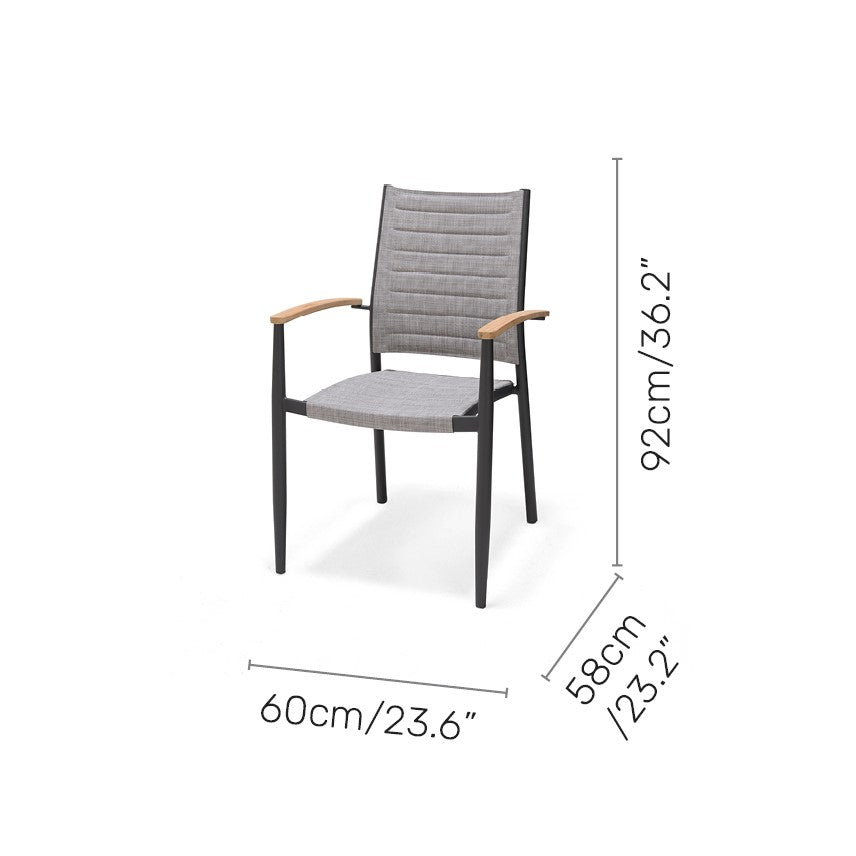 Topaz 9-Piece Teak Outdoor Dining Set for Eight