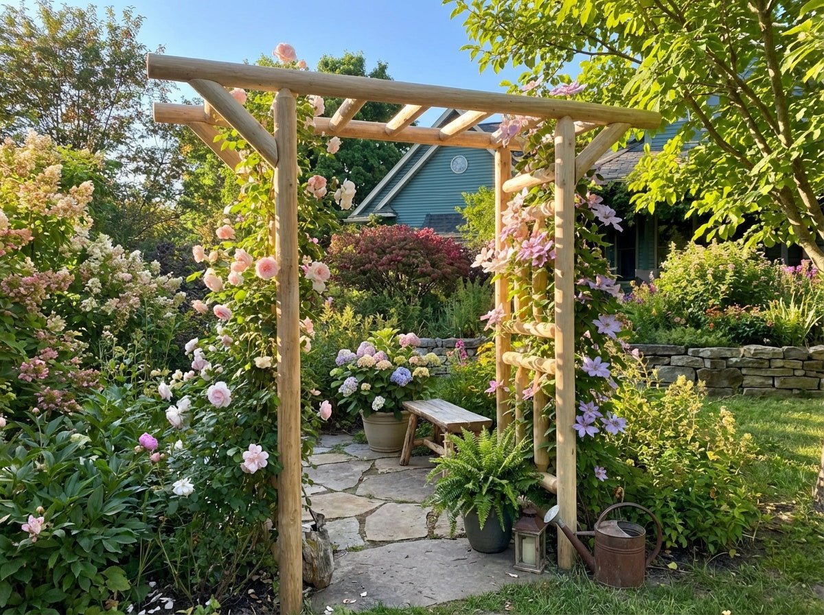 White Cedar Log Garden Arbor