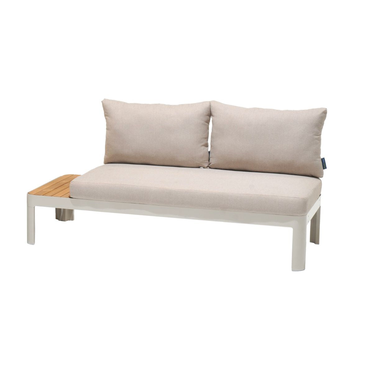 3-Piece Teak and Aluminum Outdoor Modular Sofa Set