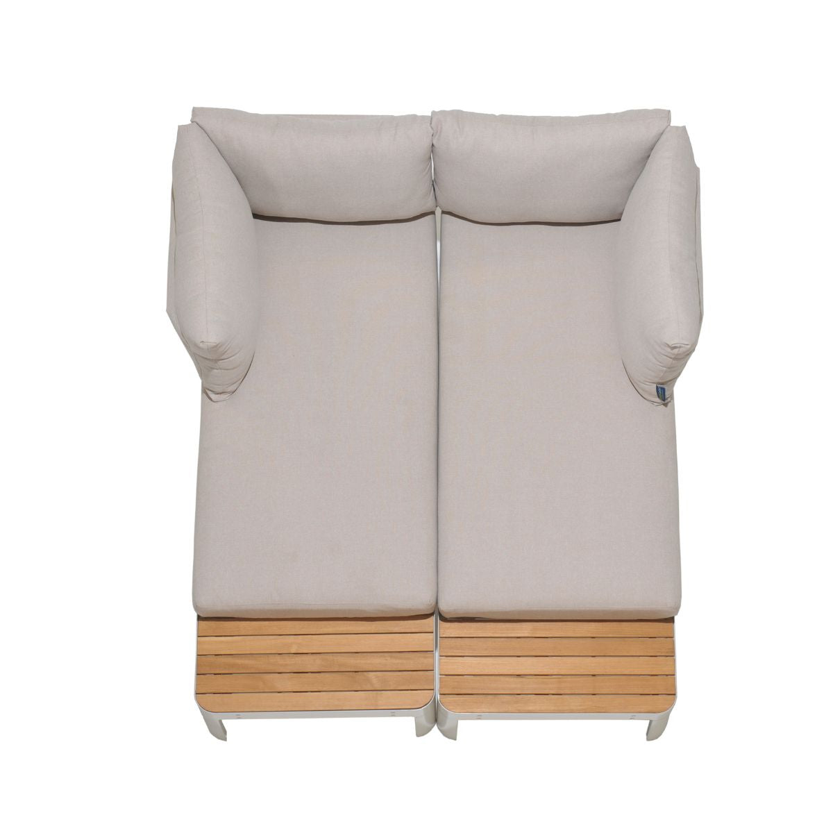 3-Piece Teak and Aluminum Outdoor Modular Sofa Set