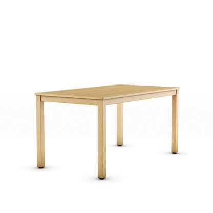 Rectangular FSC hardwood dining table shown on a white background.
