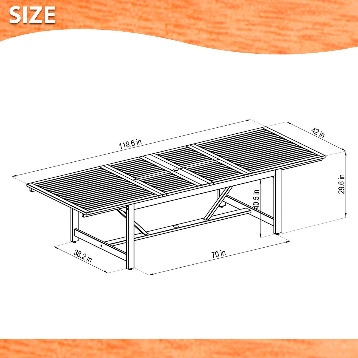 Leyland dining table and Nassau armchair dimensions infographic.