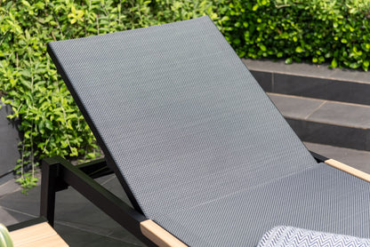3-Piece Aluminum Sun Lounger Set with Side Table