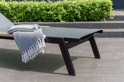3-Piece Aluminum Sun Lounger Set with Side Table