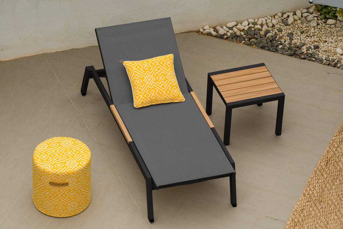3-Piece Aluminum Sun Lounger Set with Side Table