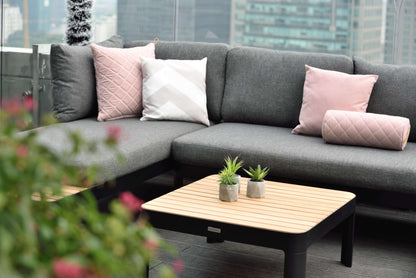 3-Piece Teak and Aluminum Outdoor Modular Sofa Set