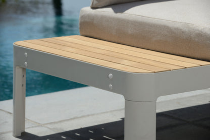 3-Piece Teak and Aluminum Outdoor Modular Sofa Set