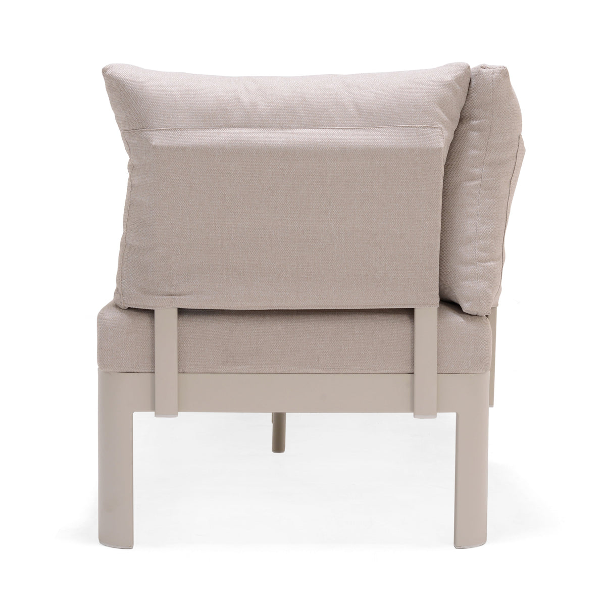 3-Piece Teak and Aluminum Outdoor Modular Sofa Set