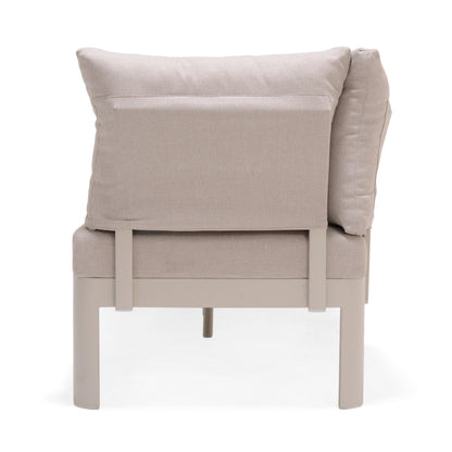 3-Piece Teak and Aluminum Outdoor Modular Sofa Set