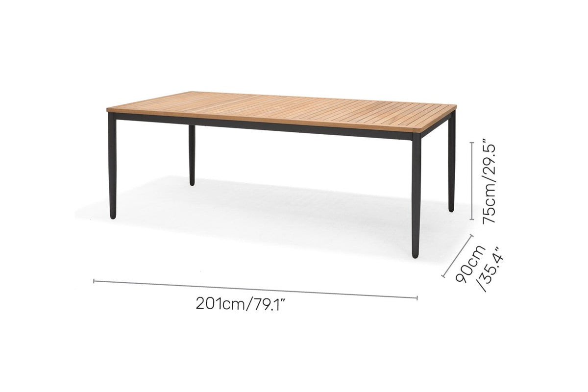 Topaz 9-Piece Teak Outdoor Dining Set for Eight