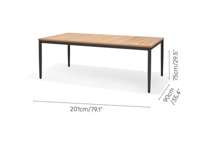 Topaz 9-Piece Teak Outdoor Dining Set for Eight