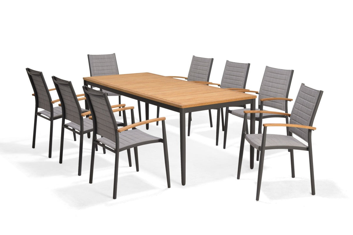 Topaz 9-Piece Teak Outdoor Dining Set for Eight