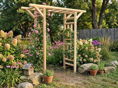 White Cedar Log Garden Arbor