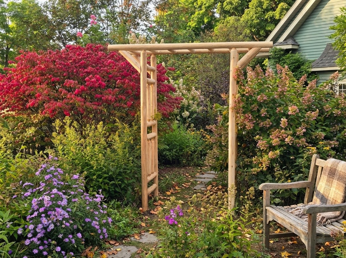 White Cedar Log Garden Arbor