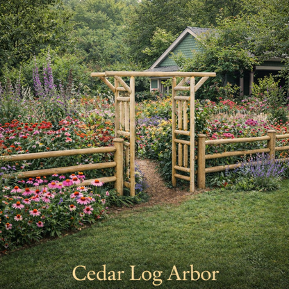 White Cedar Log Garden Arbor