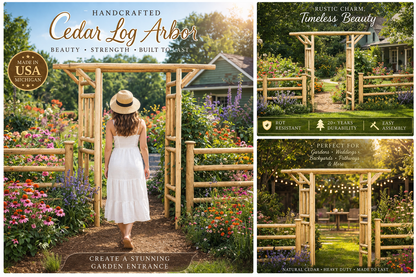White Cedar Log Garden Arbor