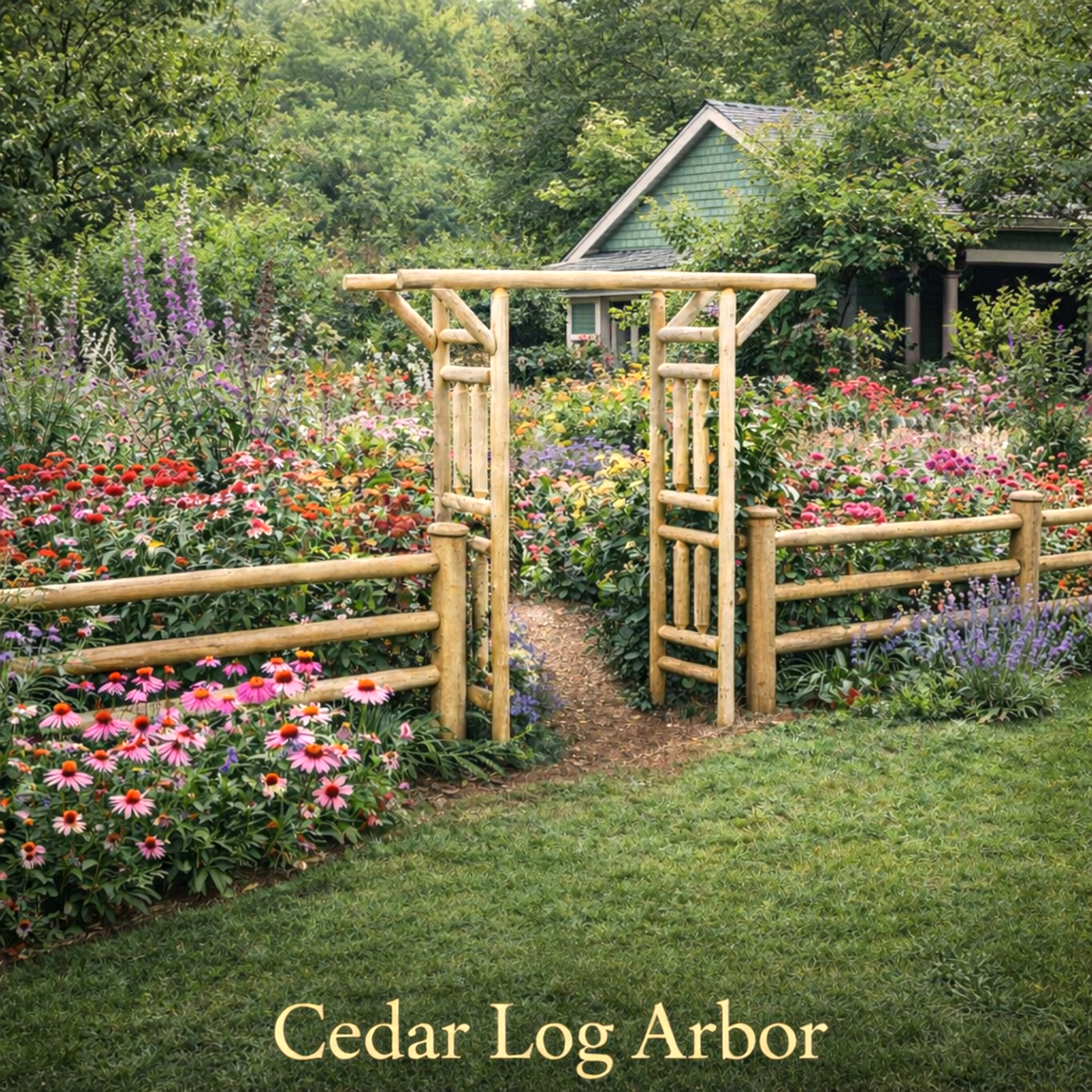 White Cedar Log Garden Arbor