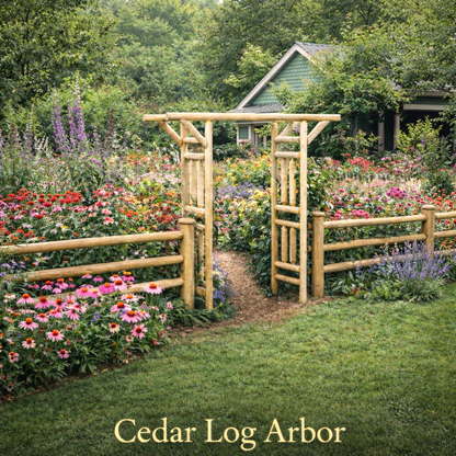 White Cedar Log Garden Arbor