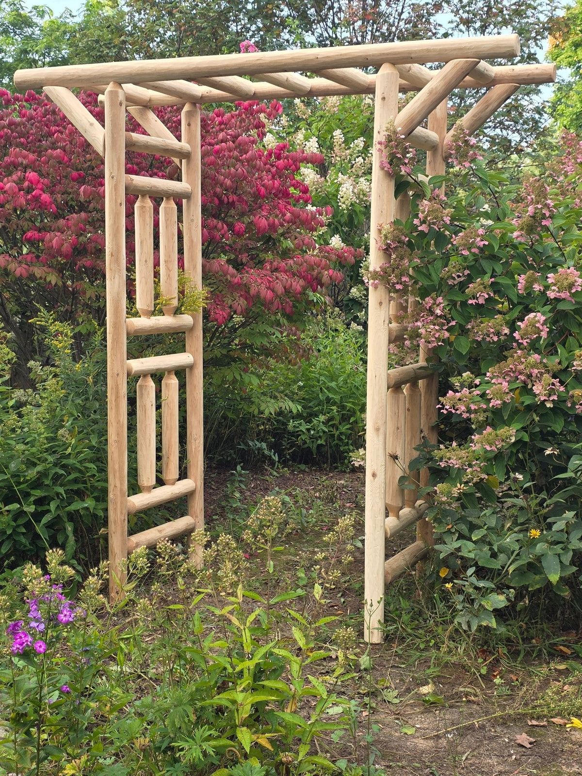 White Cedar Log Garden Arbor