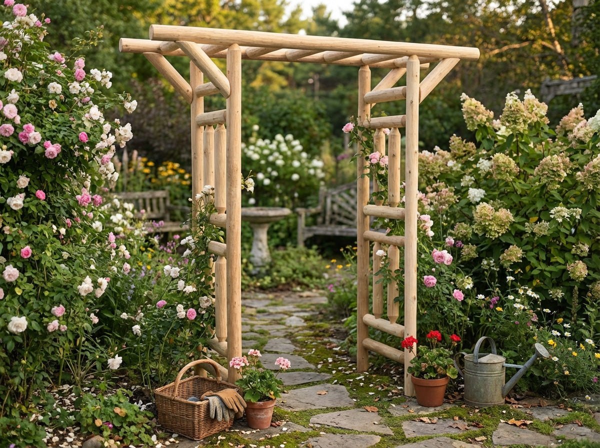 White Cedar Log Garden Arbor