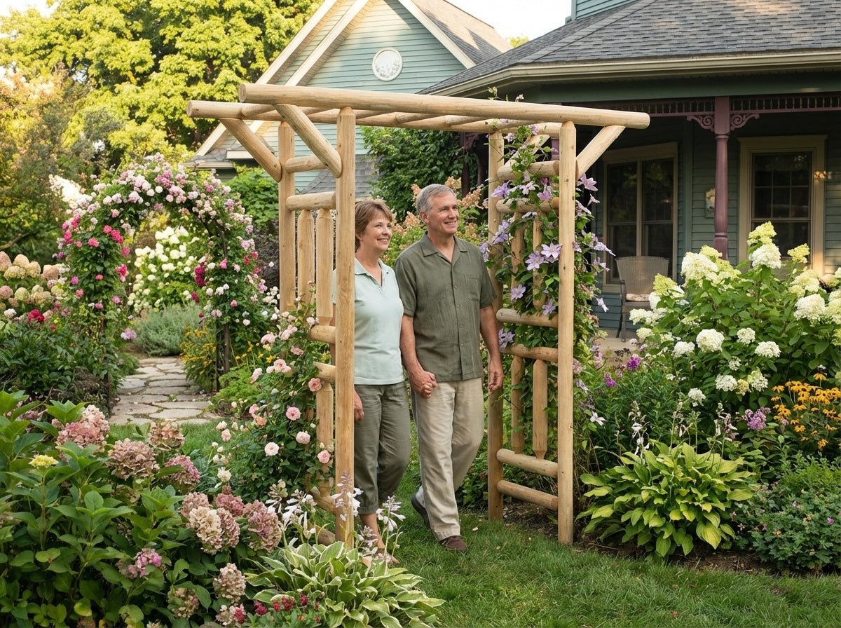White Cedar Log Garden Arbor