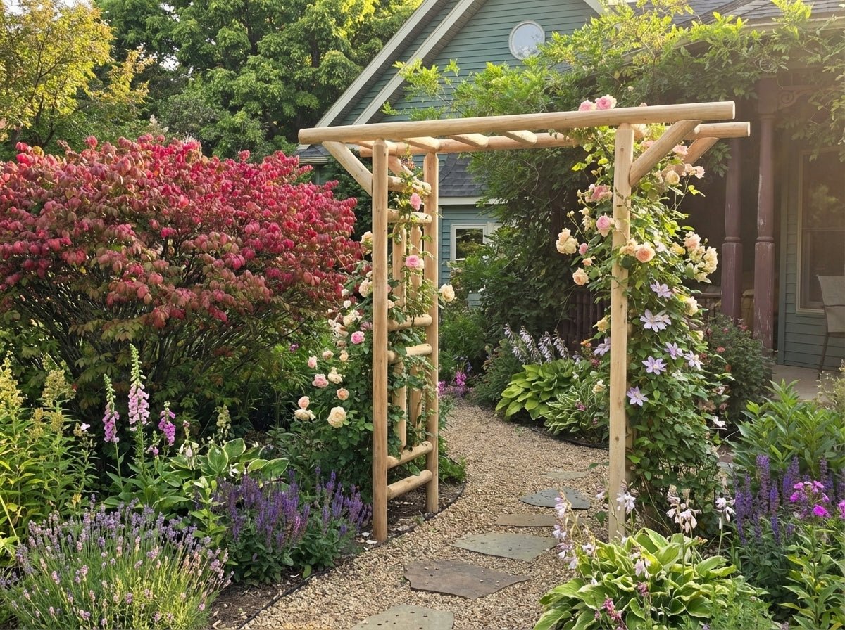White Cedar Log Garden Arbor