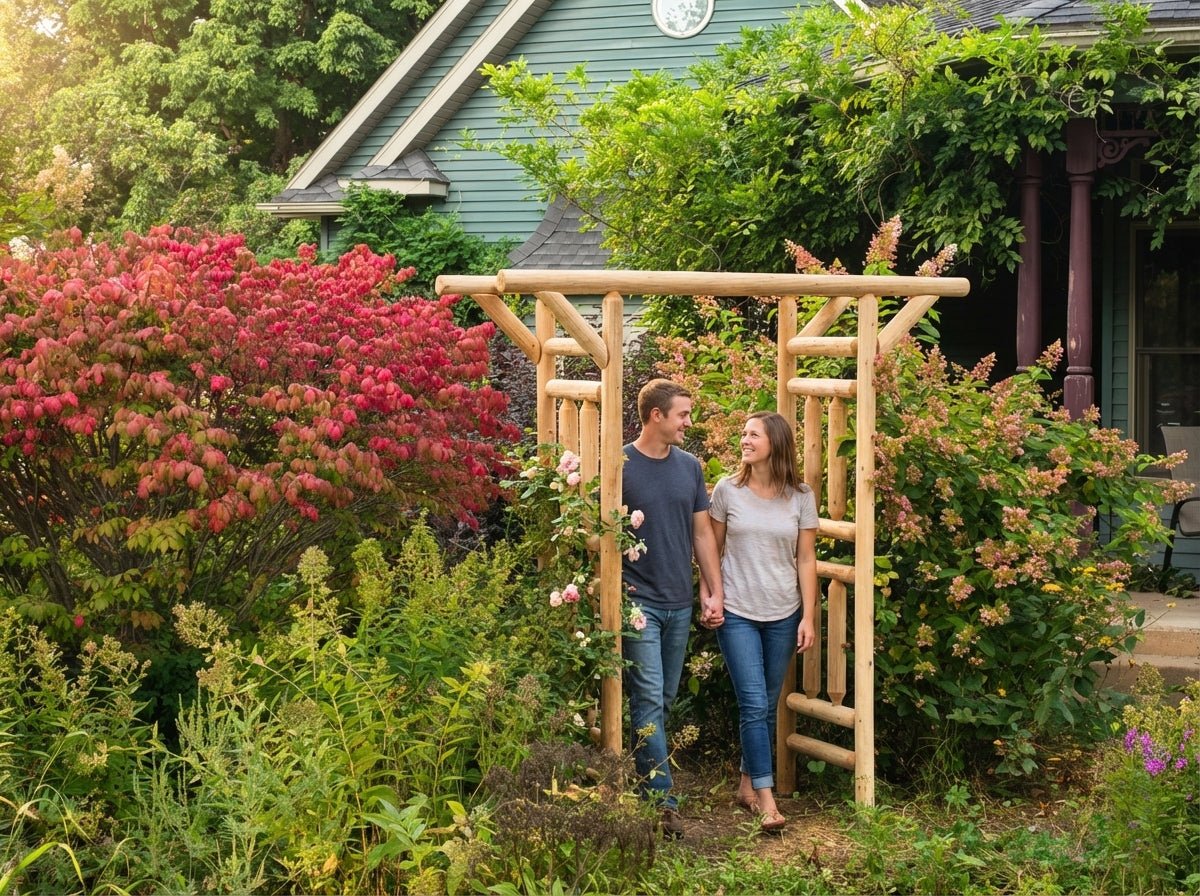 White Cedar Log Garden Arbor