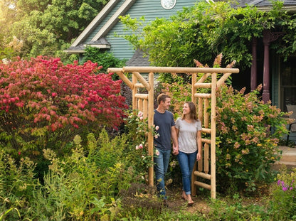 White Cedar Log Garden Arbor