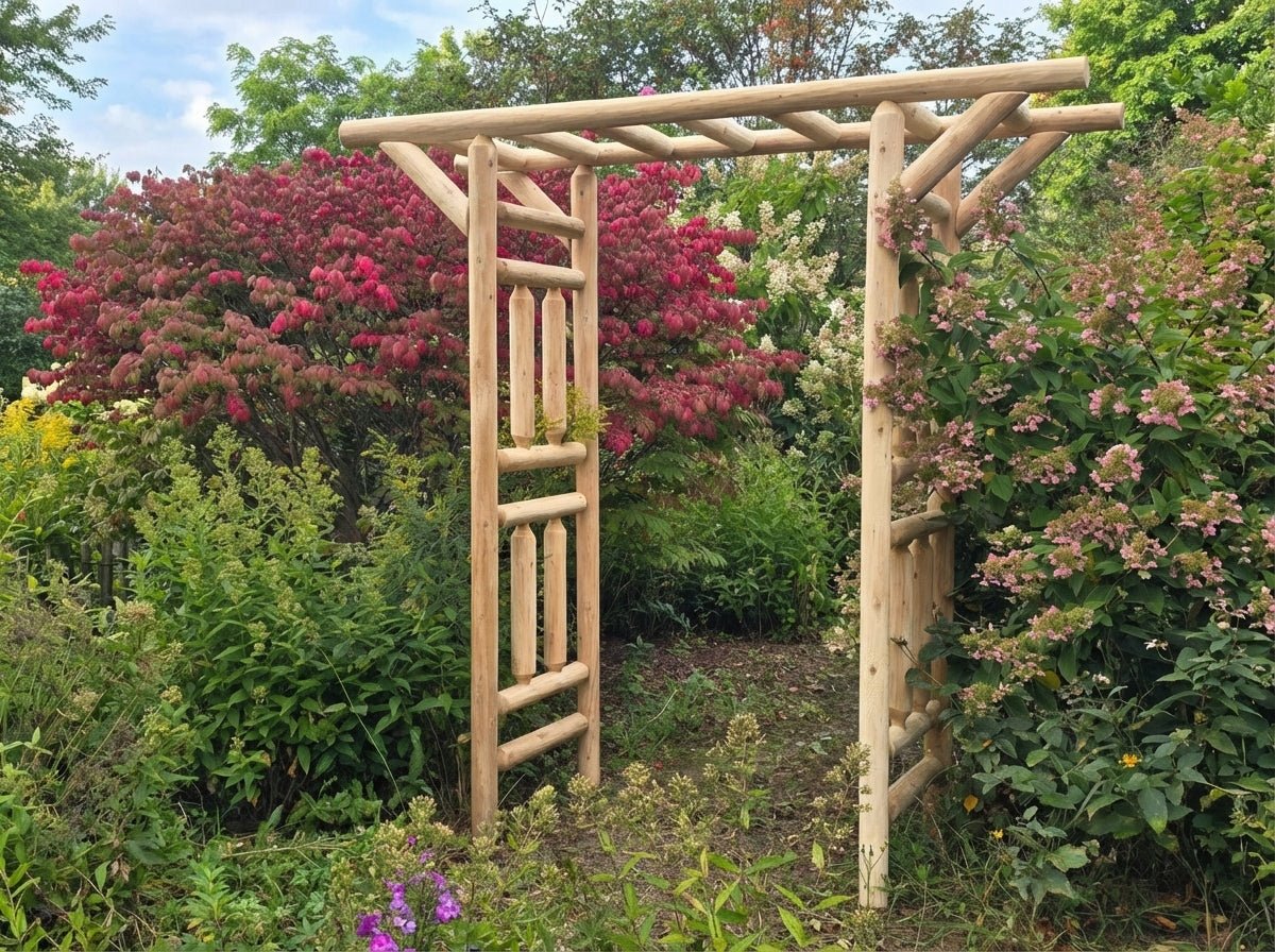 White Cedar Log Garden Arbor