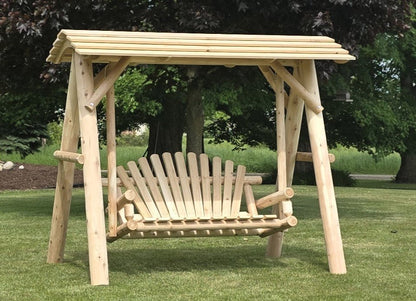 Cedar Porch Swing with Stand and Canopy