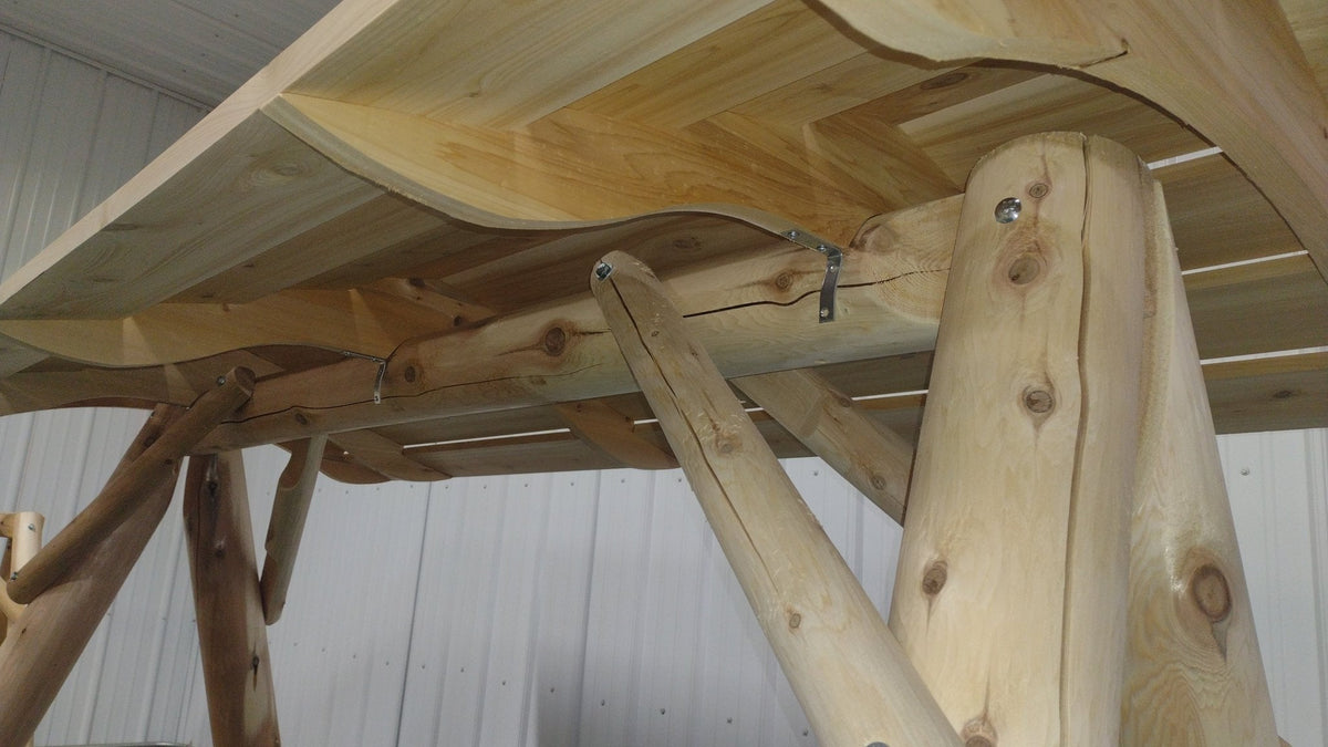 Cedar Porch Swing with Stand and Canopy